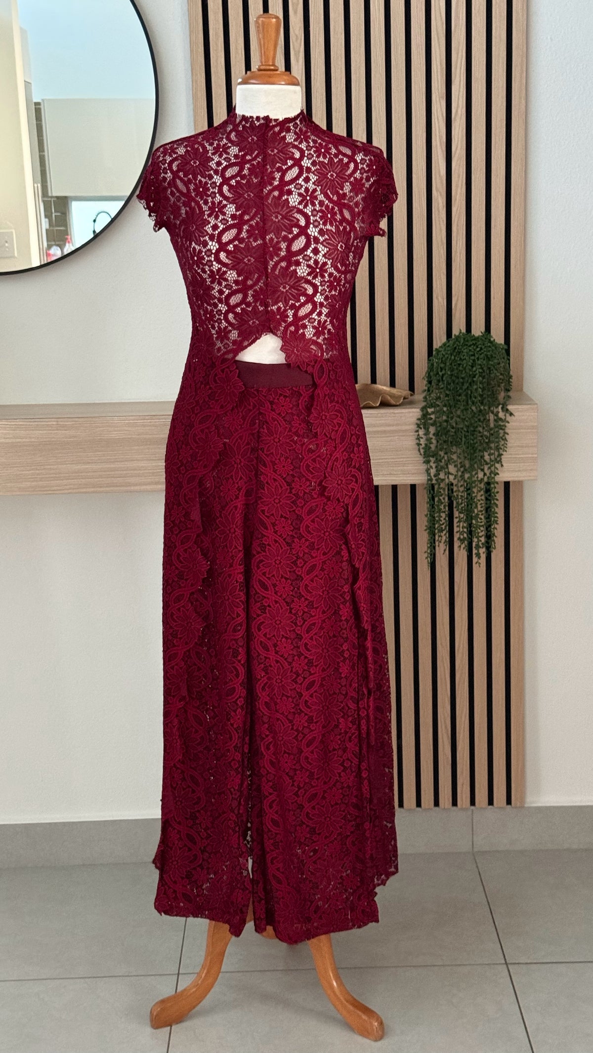 Burgundy Lace Set