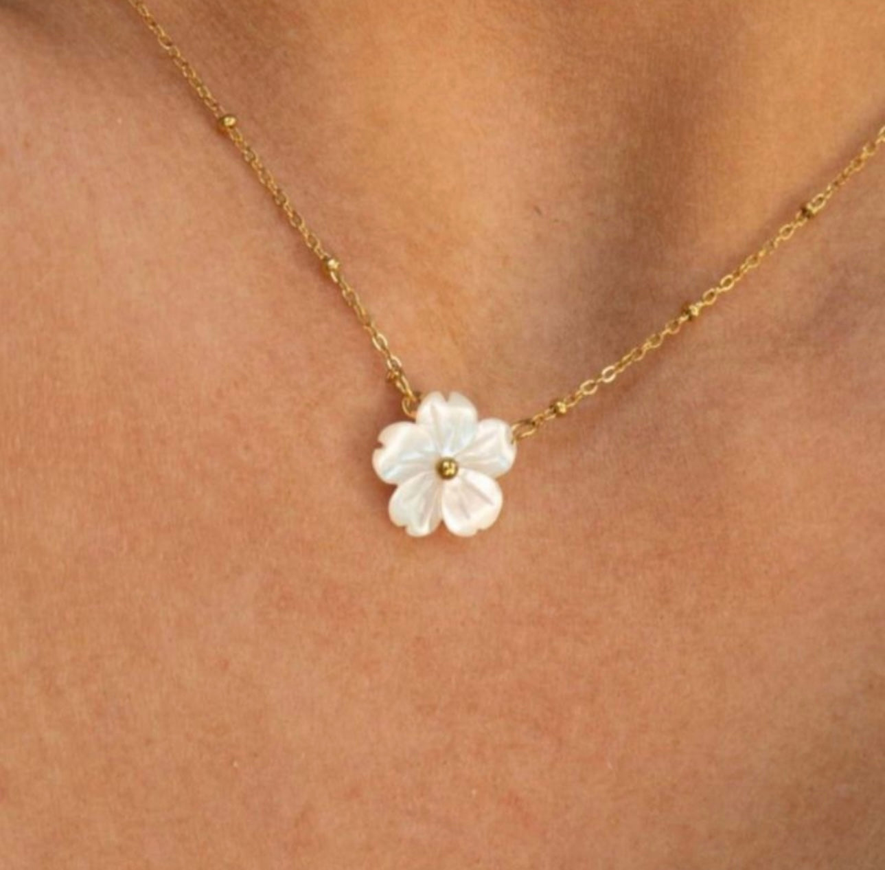 Pearls and flower necklaces