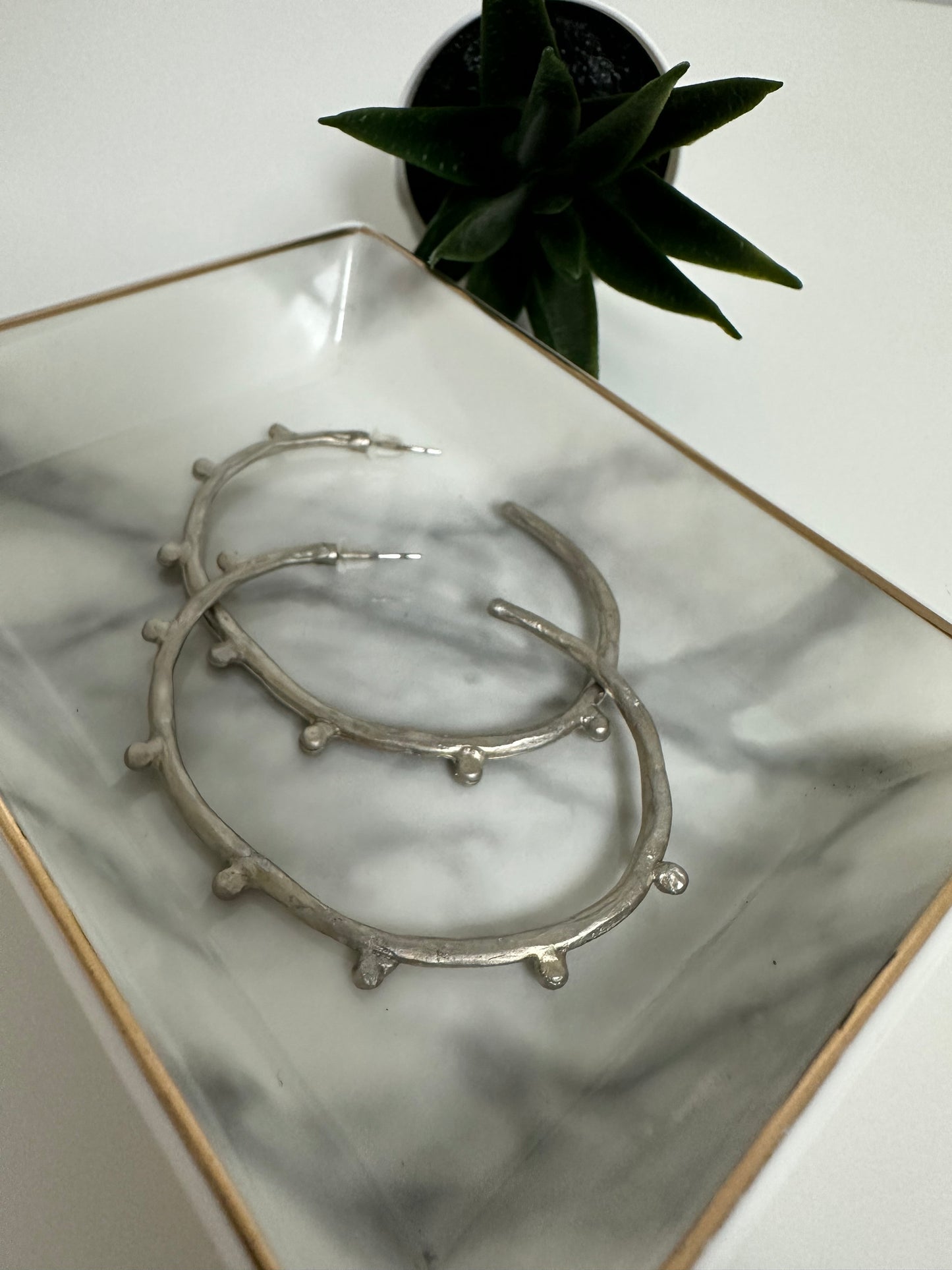 Silver hoops earrings