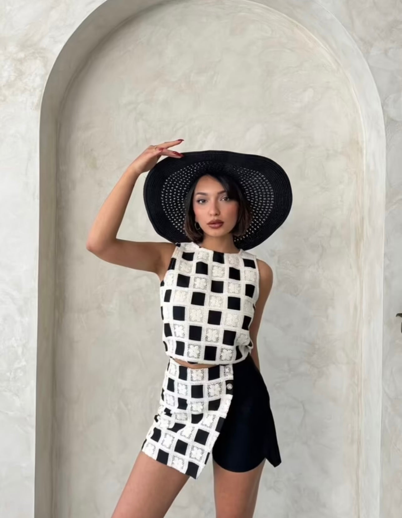 Square pattern skirt