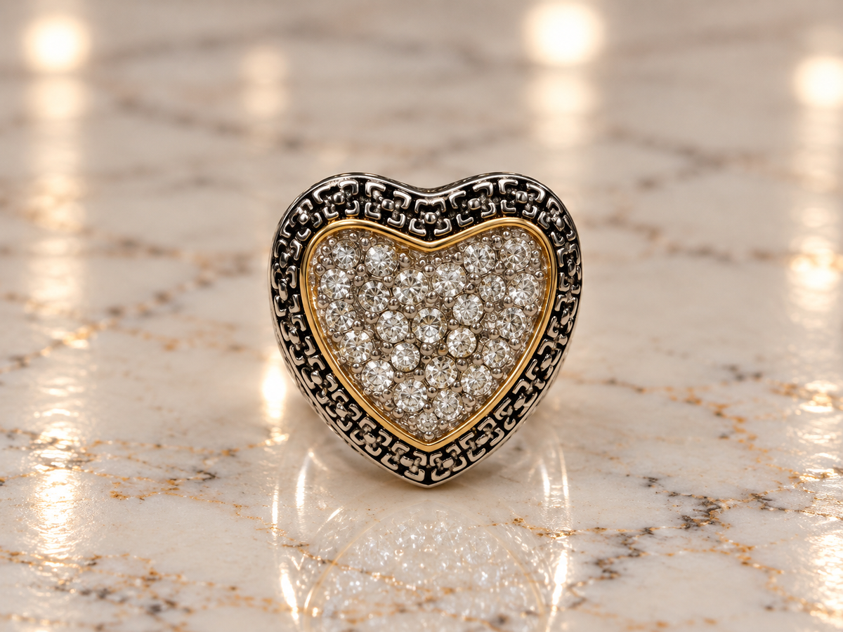 Amore Crystal Heart Ring