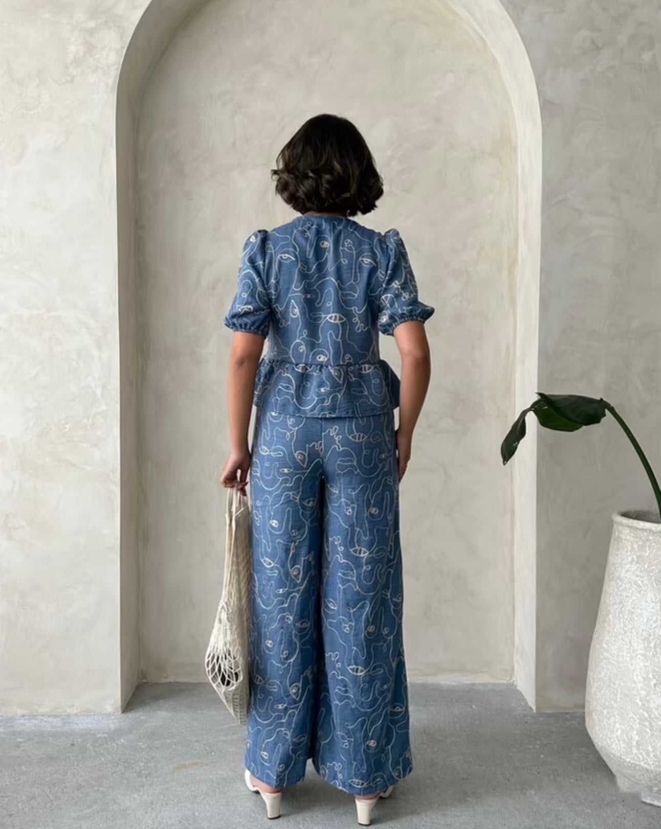 Blouse With Front Tie Embroidery