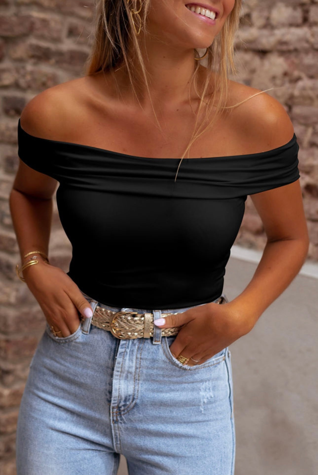 Off shoulder basic top