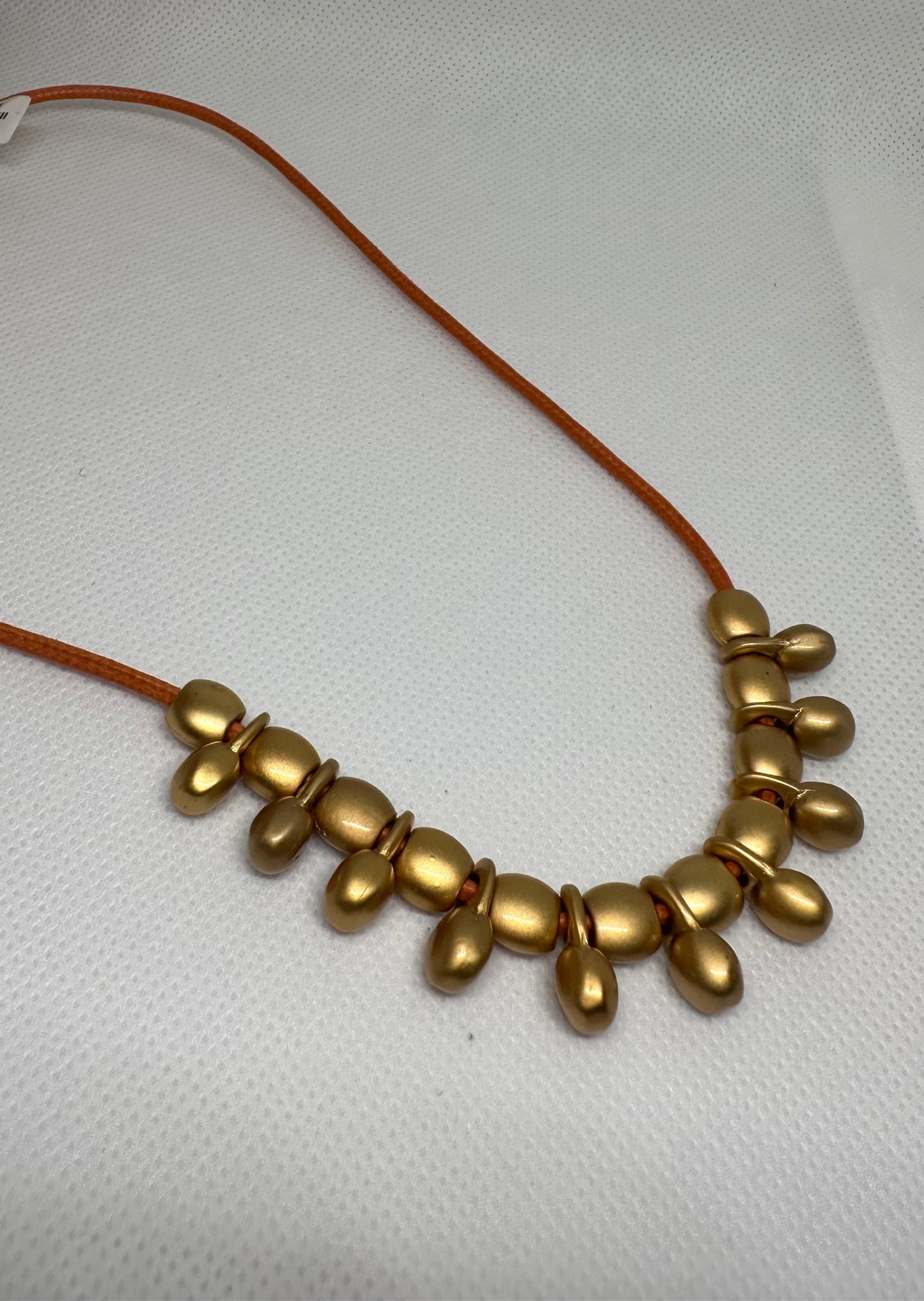 Orange gold long necklace
