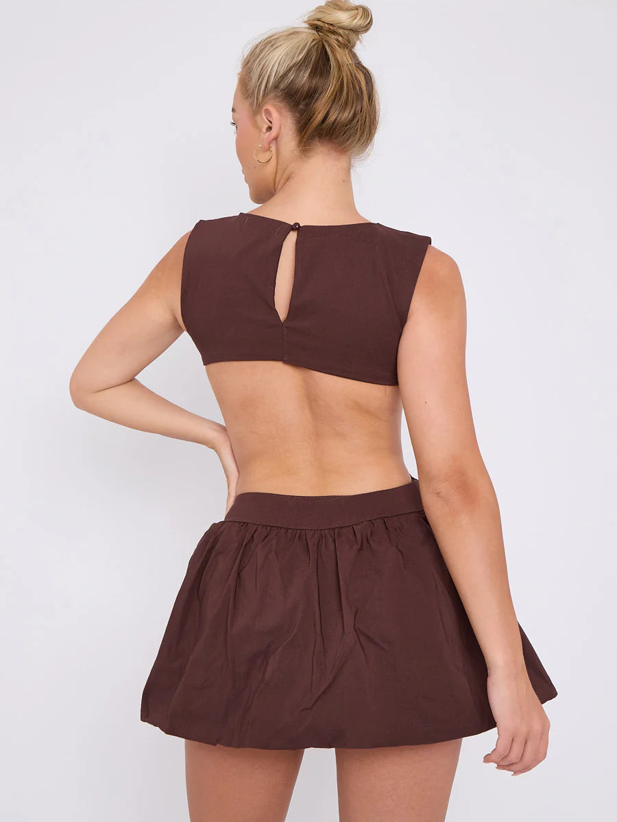 Brown balloons dress