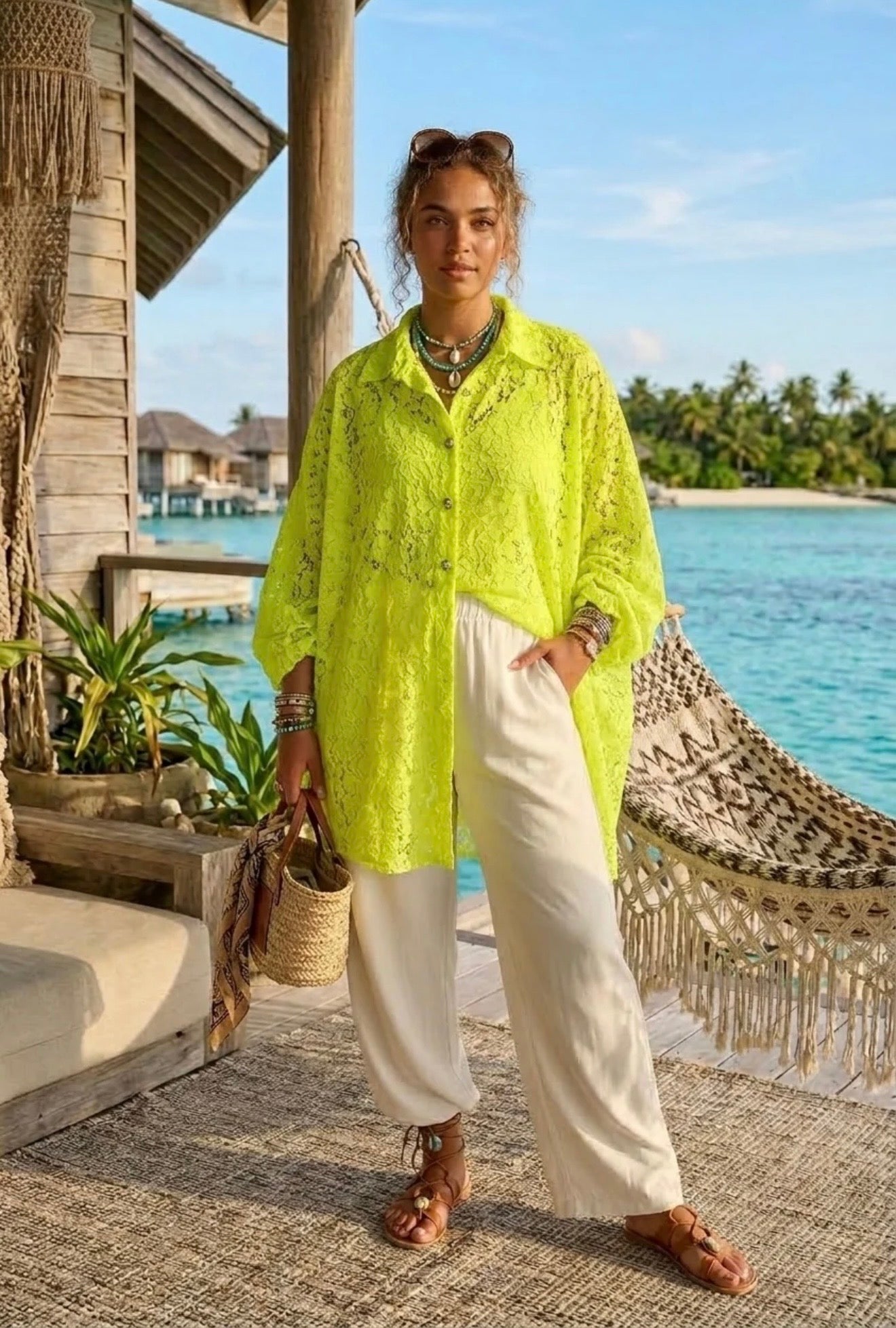 Lace oversized shirt