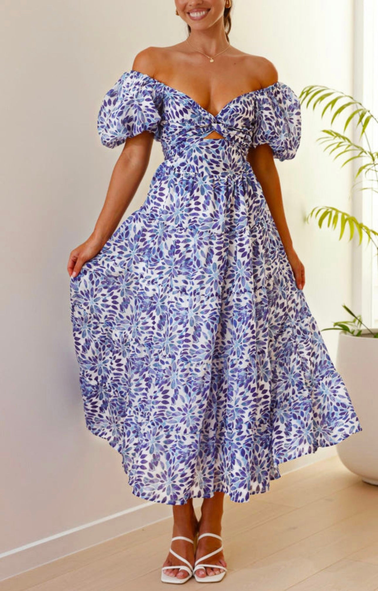 Purple floral dress