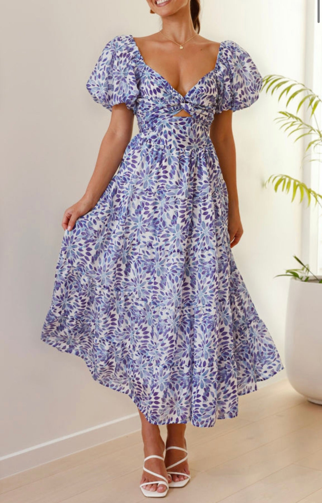 Purple floral dress