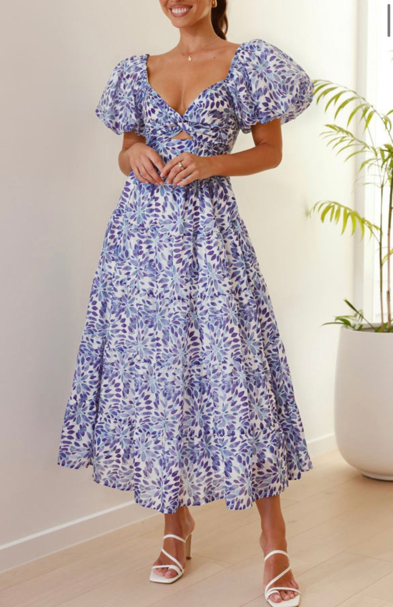 Purple floral dress