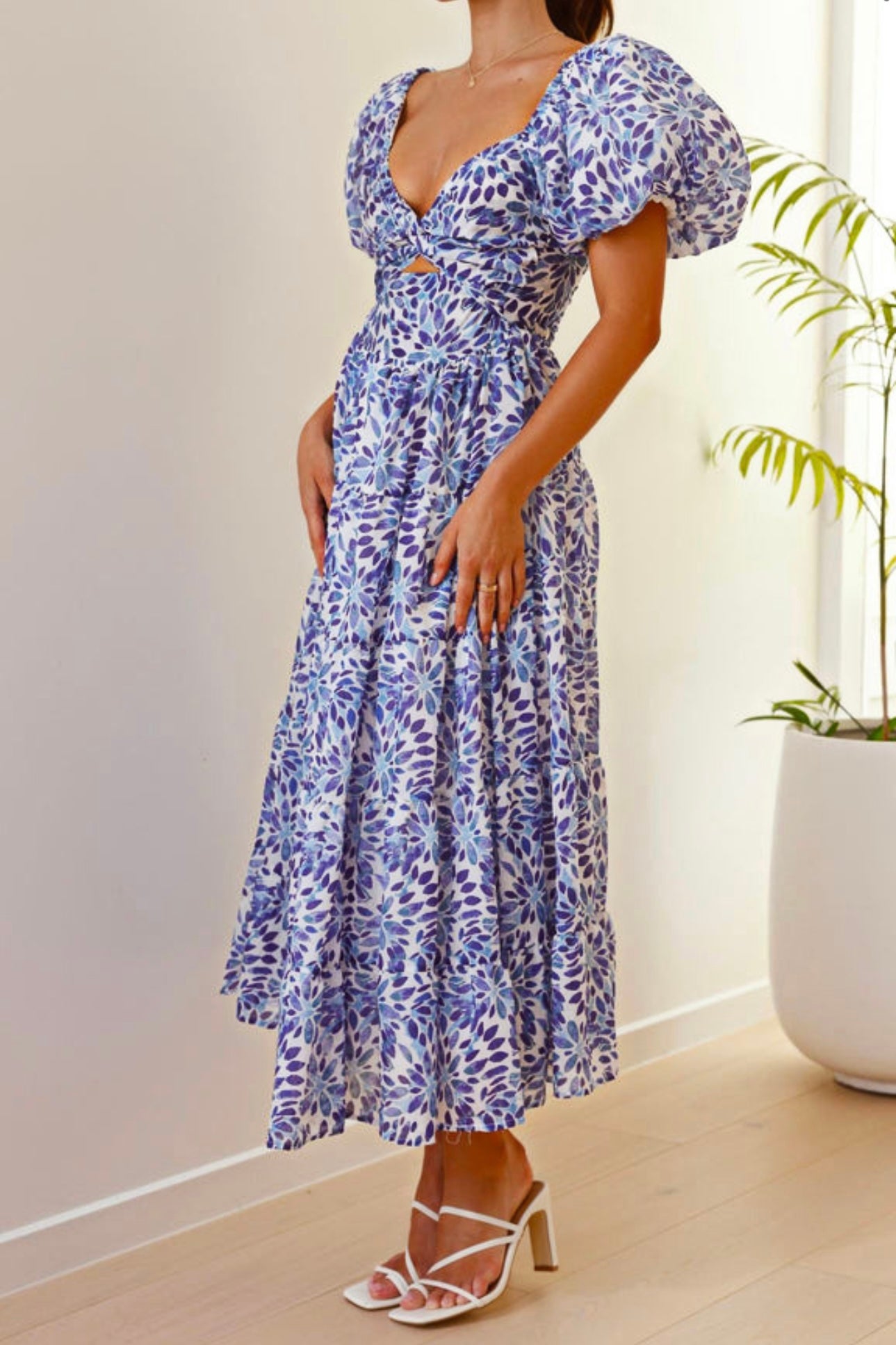 Purple floral dress