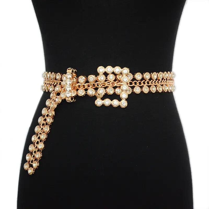 Rhinestone Chain Belt