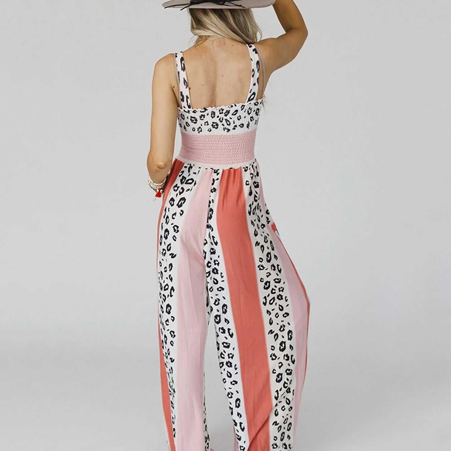 Pink leopard jumpsuit