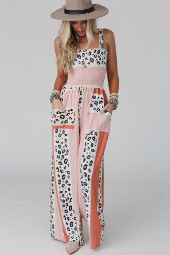 Pink leopard jumpsuit