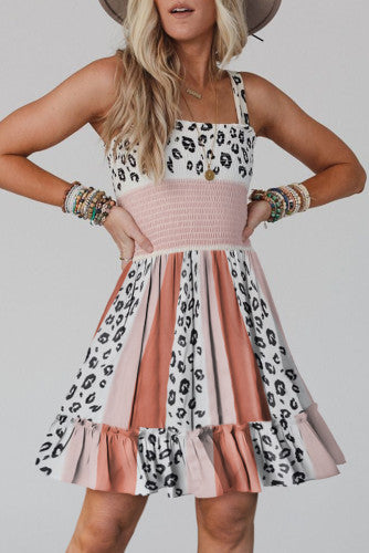 Pink leopard dress