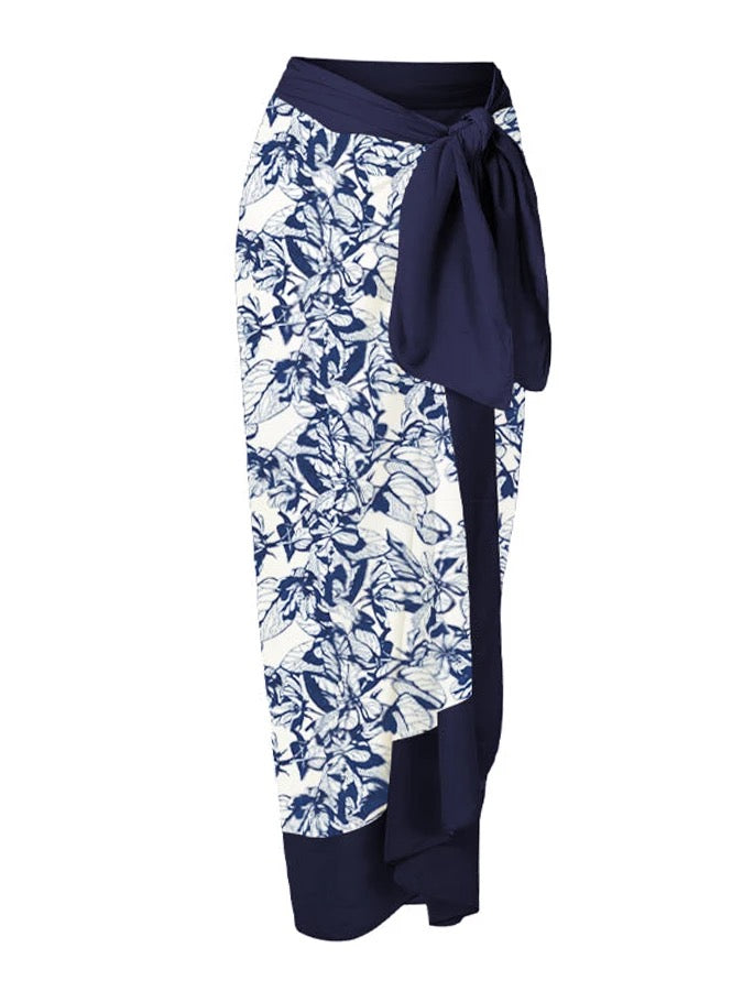 Navy floral swimsuit