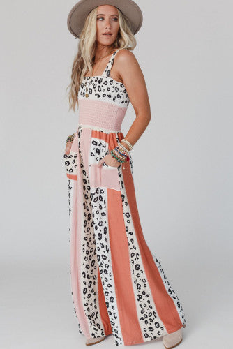 Pink leopard jumpsuit