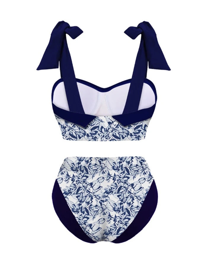 Navy floral swimsuit