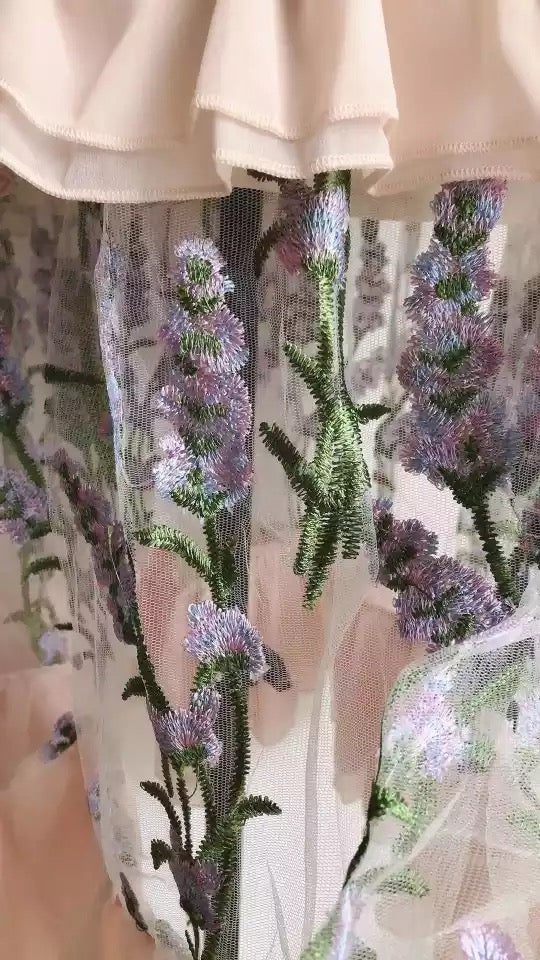 Embroidery Mesh dress