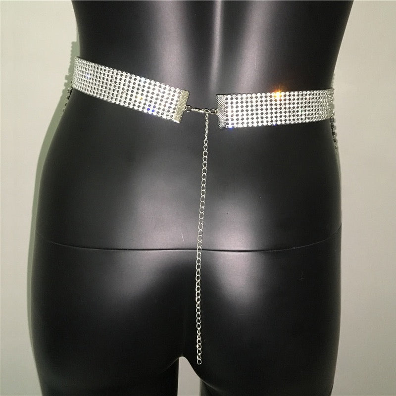 Rhinestone tassel belt