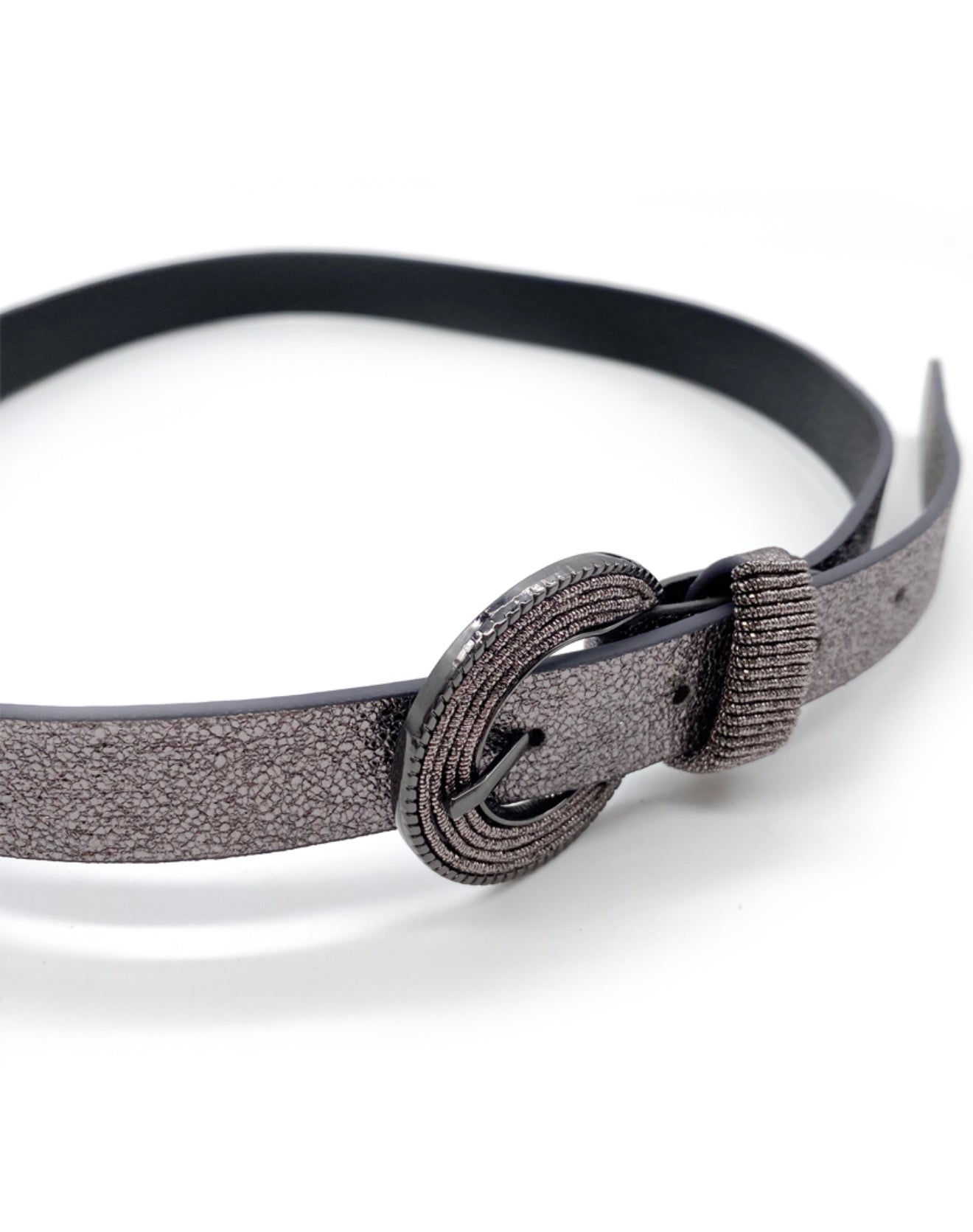 Slim Metallic Glitter Belt