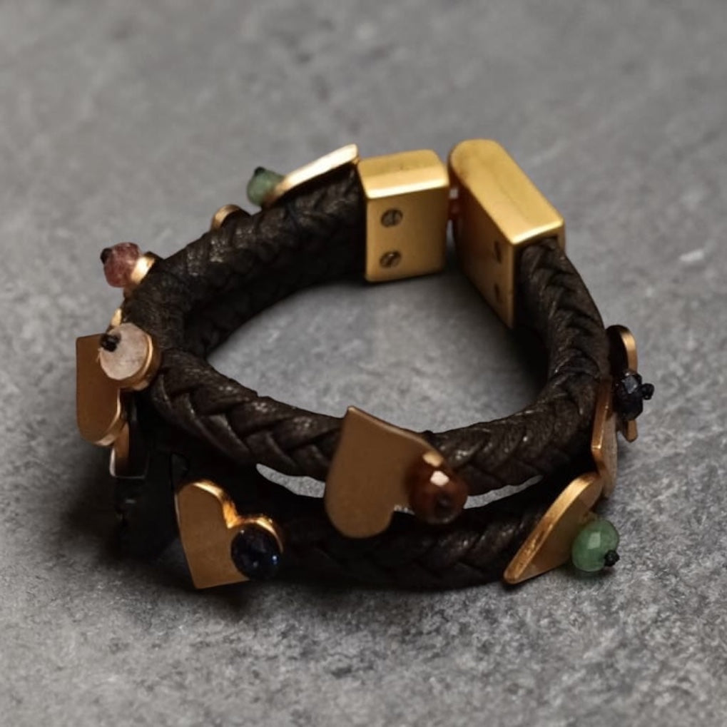 Brown hearts bracelet