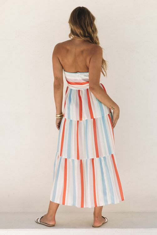 Multicolor stripes maxi dress