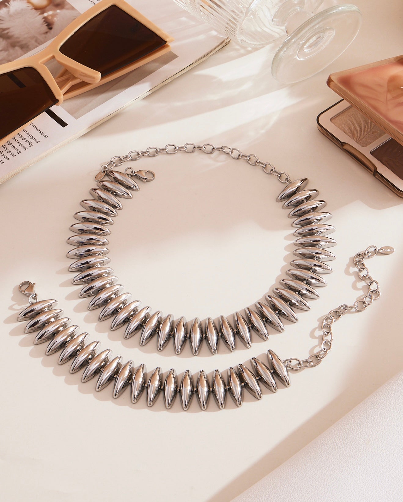 Punky necklace and bracelet