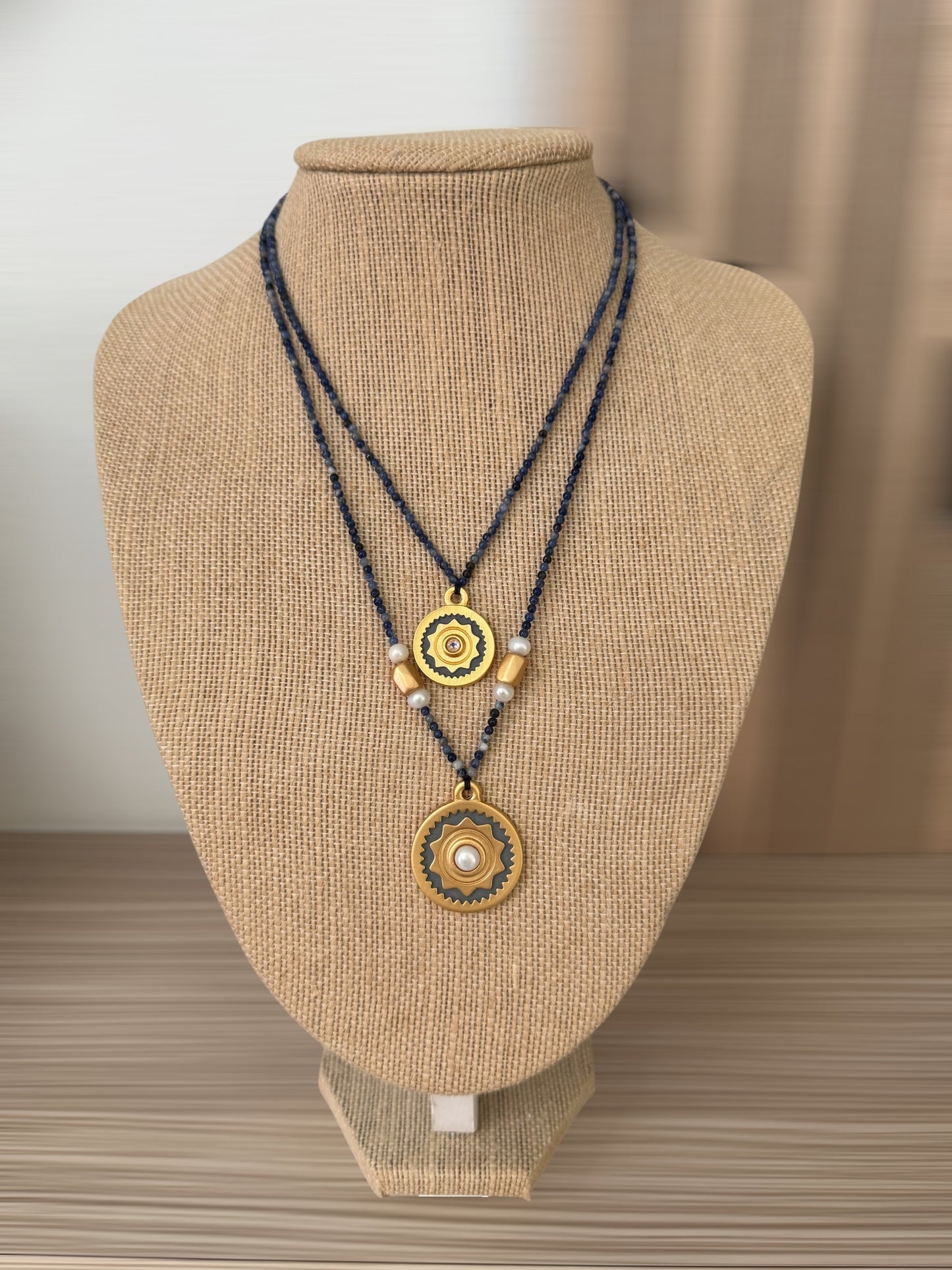 Navy blue stones necklace