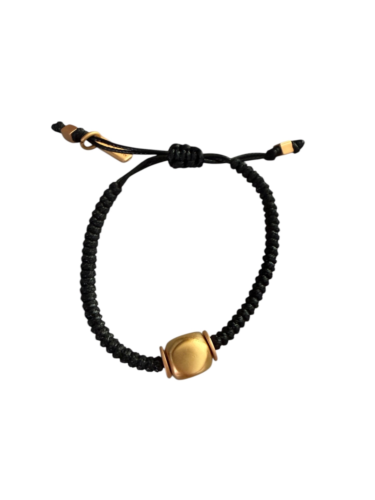 Adjustable Black and Gold Cord Bracelet