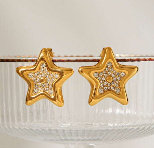 Diamond star earrings
