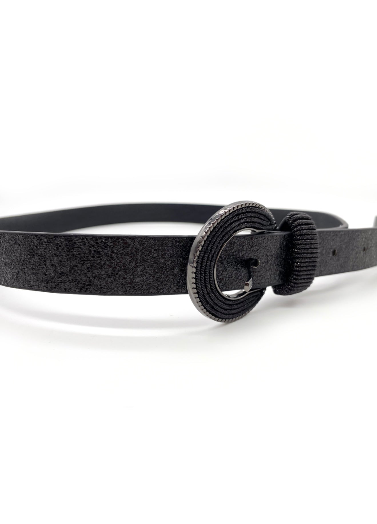 Slim Metallic Glitter Belt