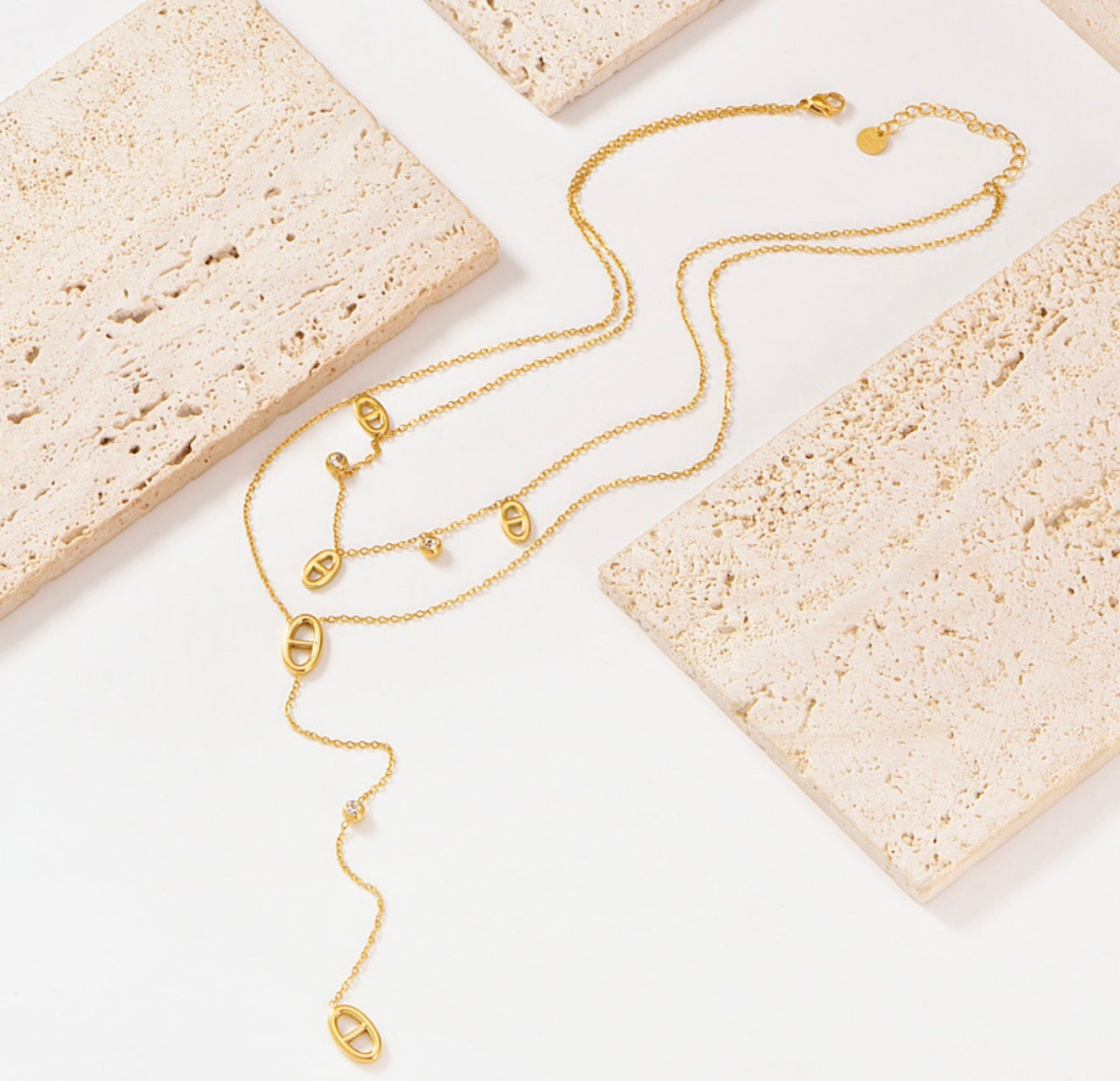 Pig nose double layer necklace