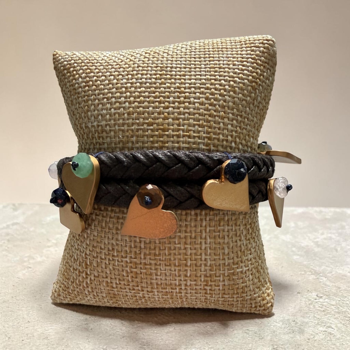 Brown hearts bracelet