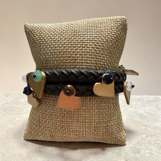 Brown hearts bracelet