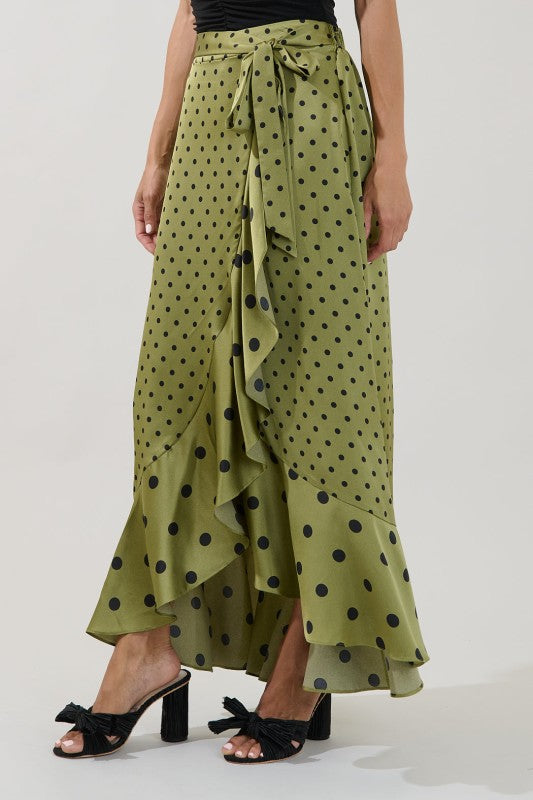 Ruffle Asymmetrical Midi Skirt