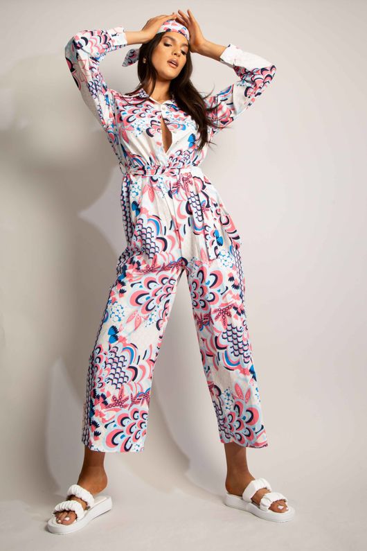 Floral jumpsuit with bandana