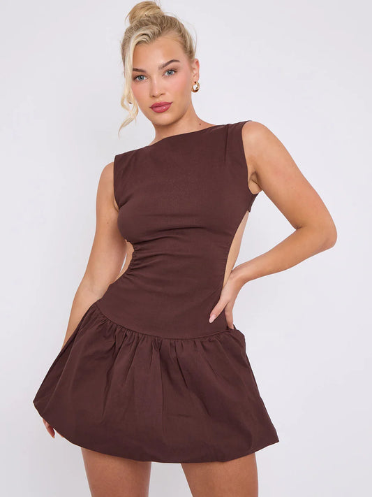 Brown balloons dress