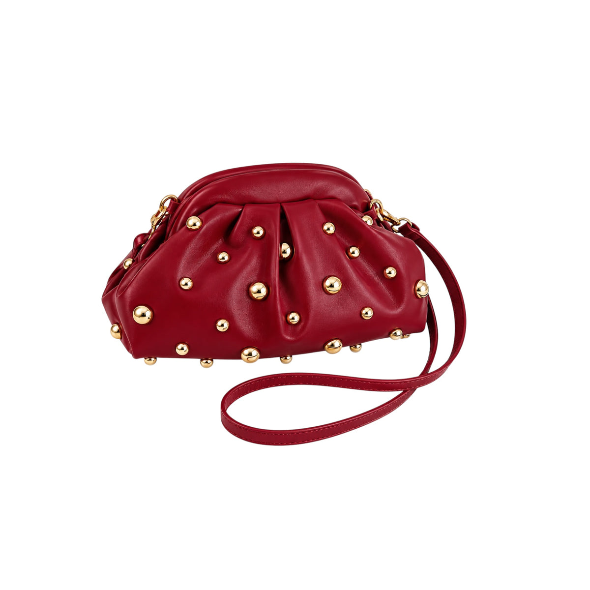 Studded Ruched Handbag