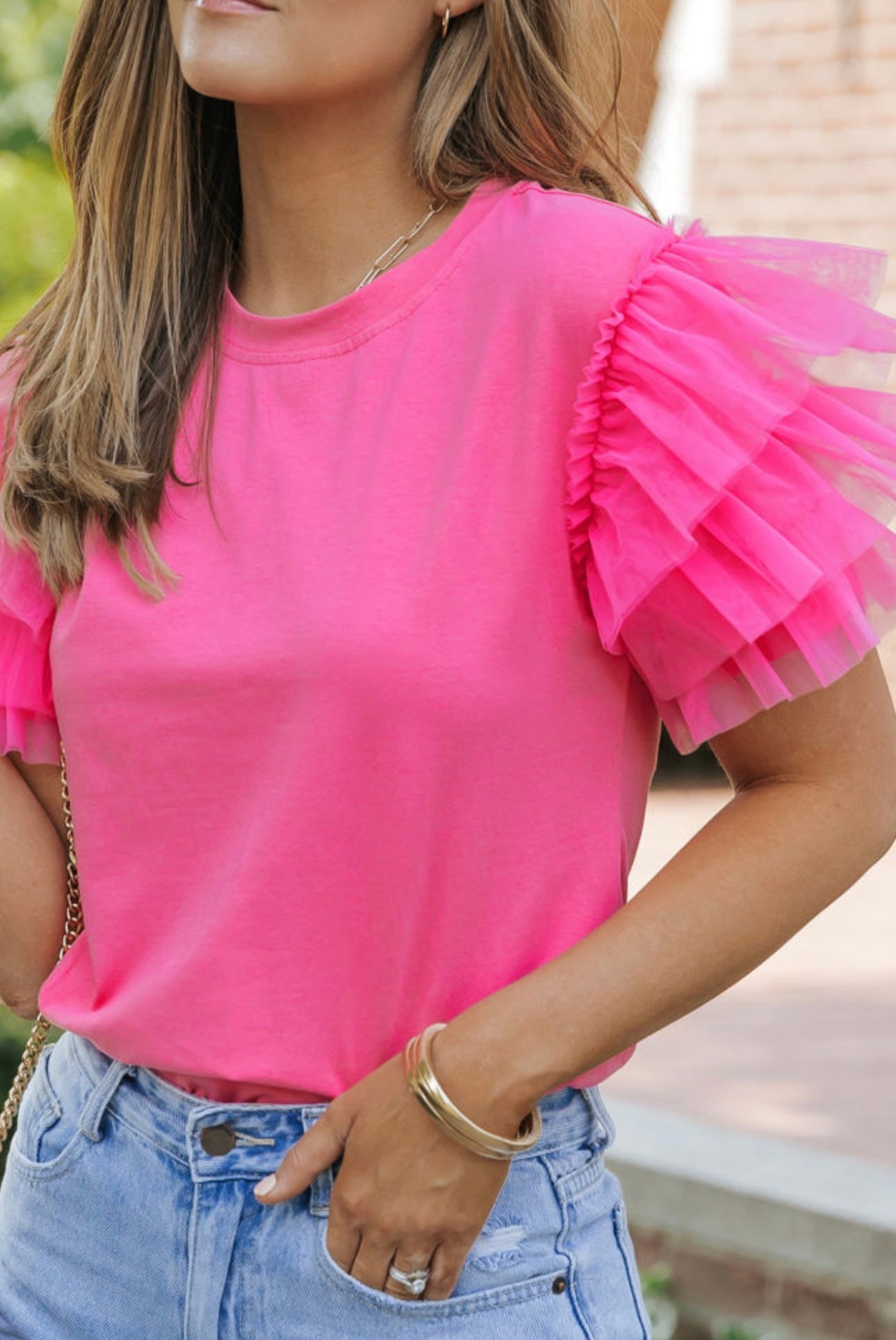 Ruffled pink tshirt
