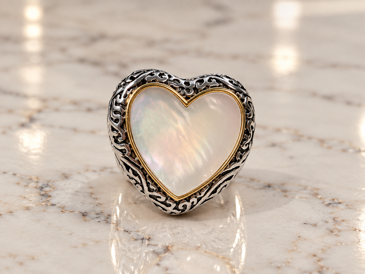 Pearl Amour Heart Ring