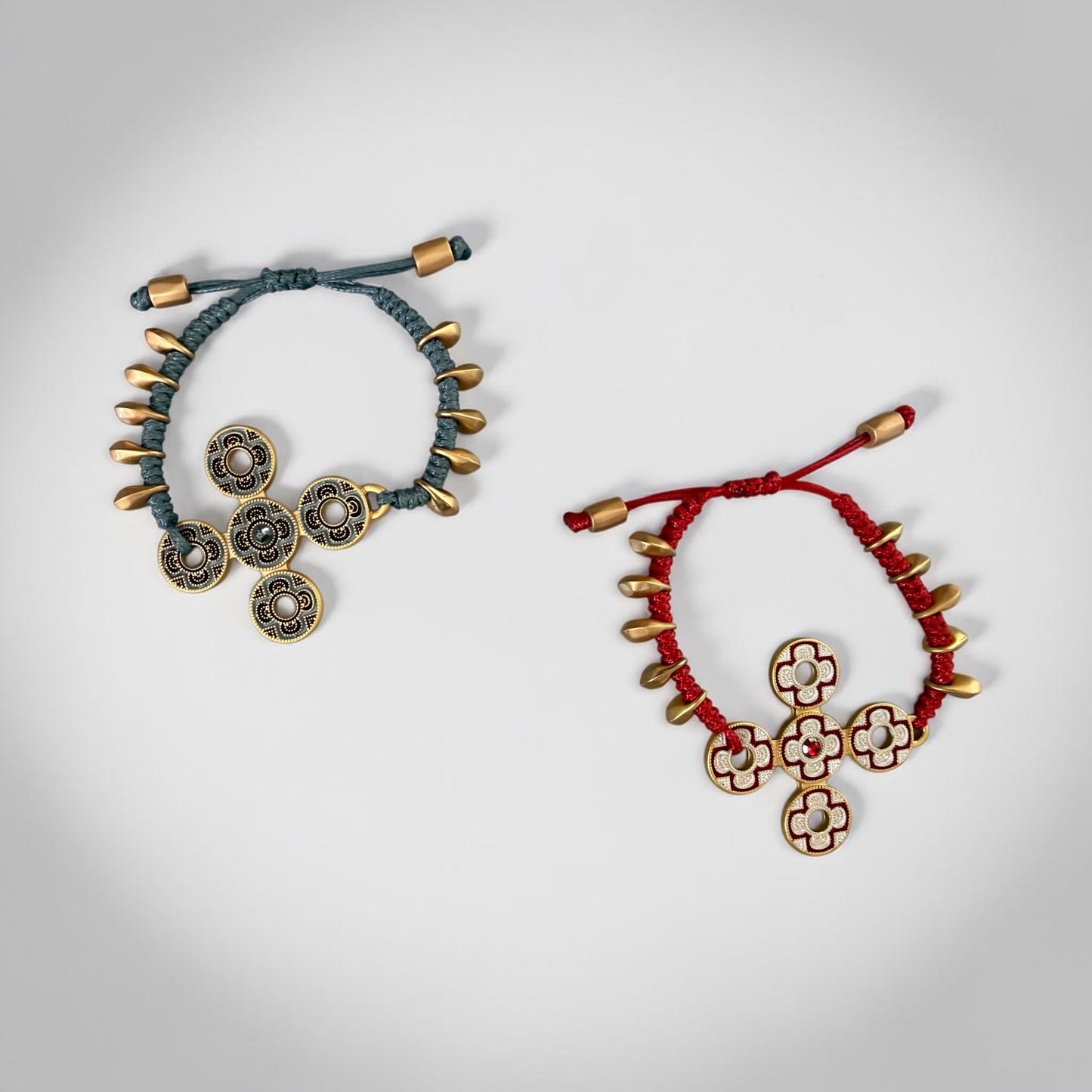 Floral cord bracelets