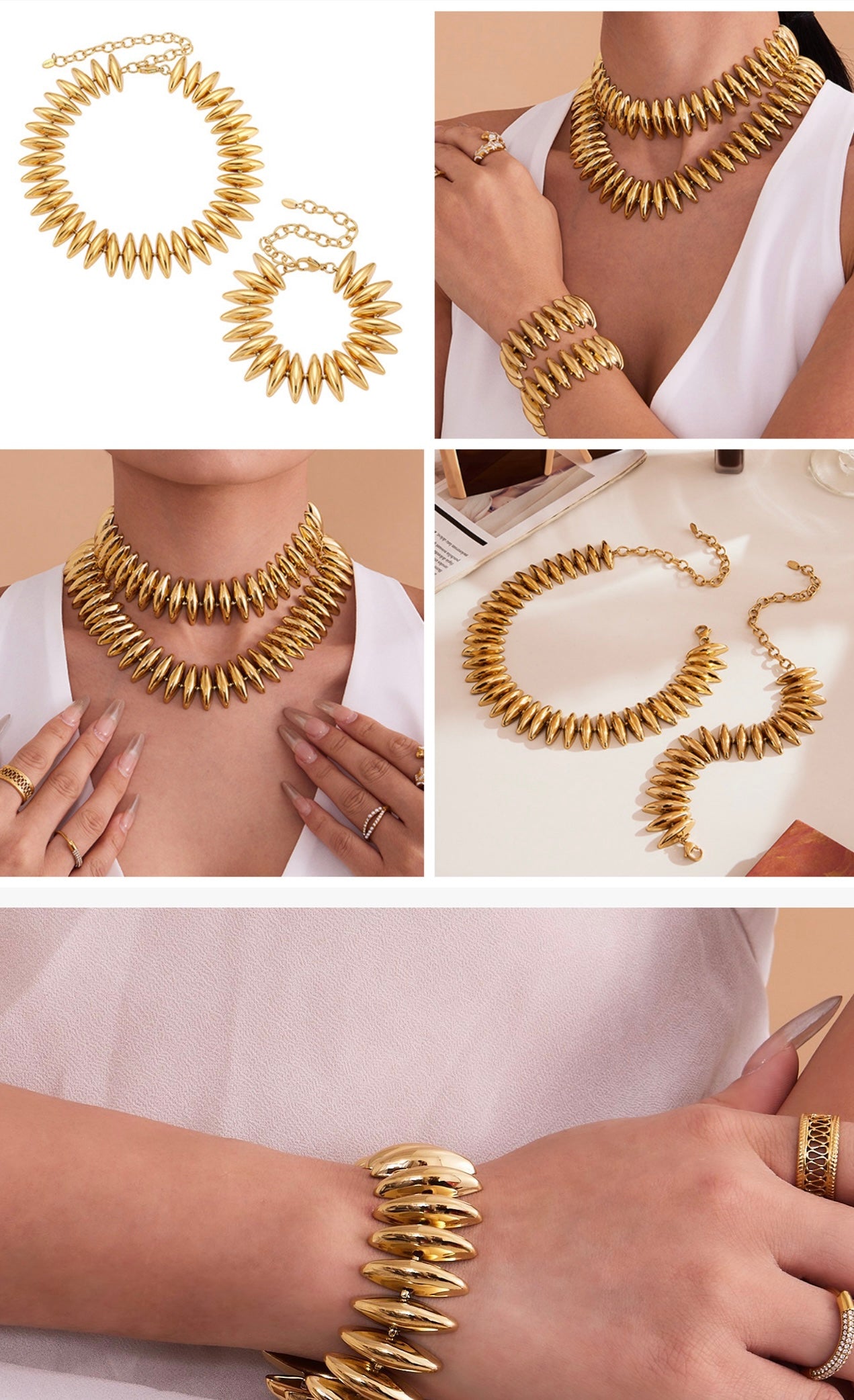 Punky necklace and bracelet