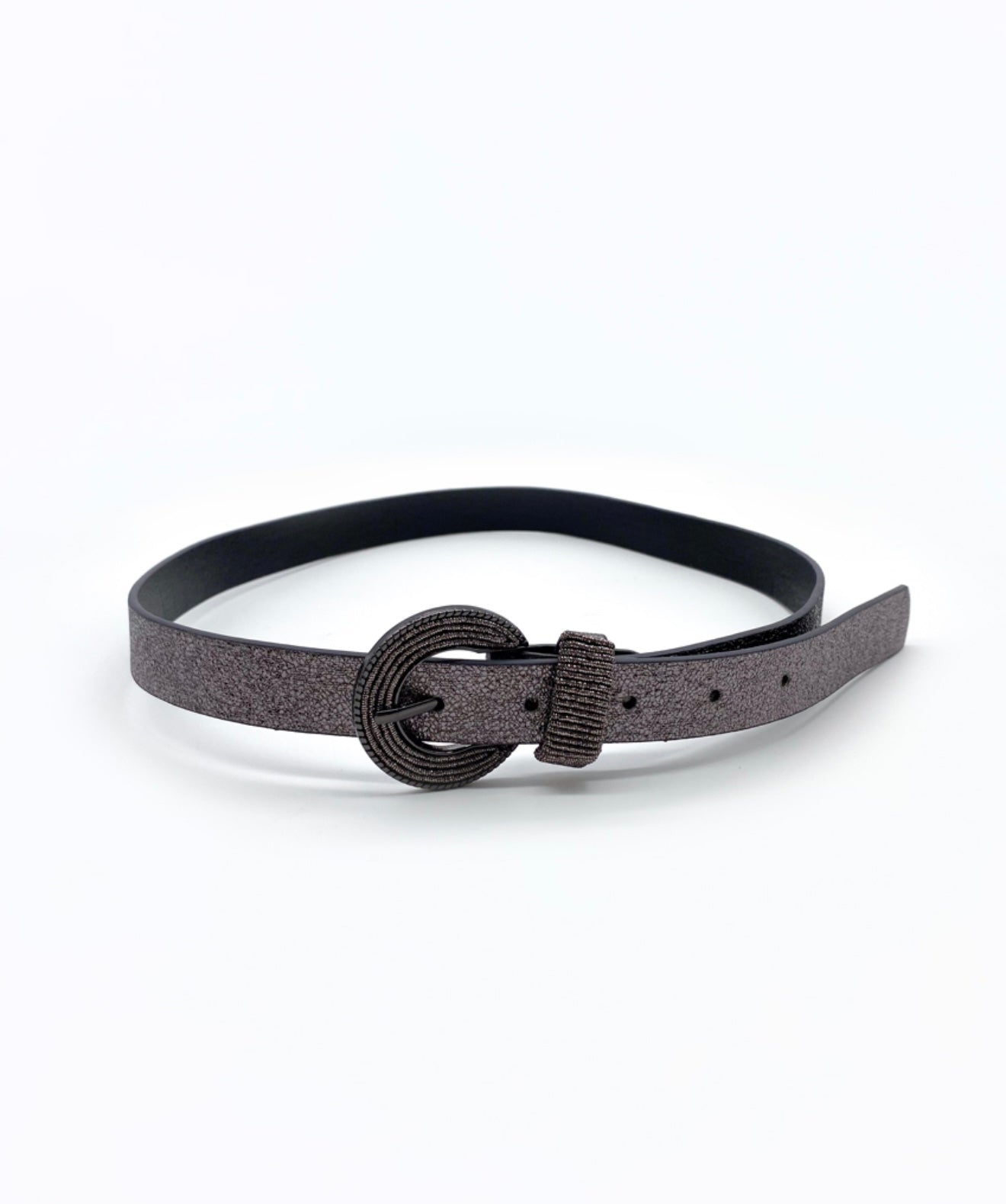 Slim Metallic Glitter Belt