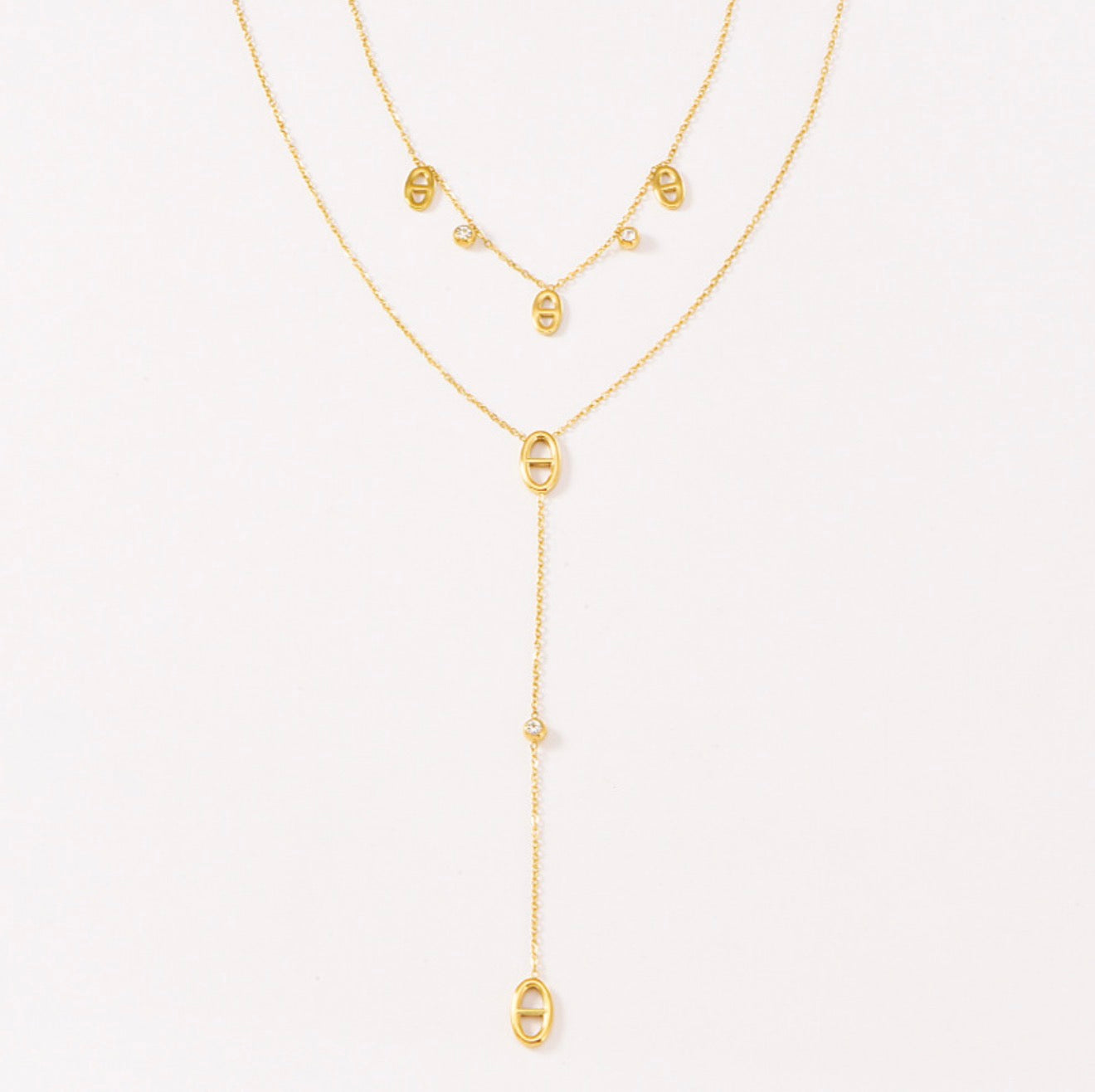 Pig nose double layer necklace