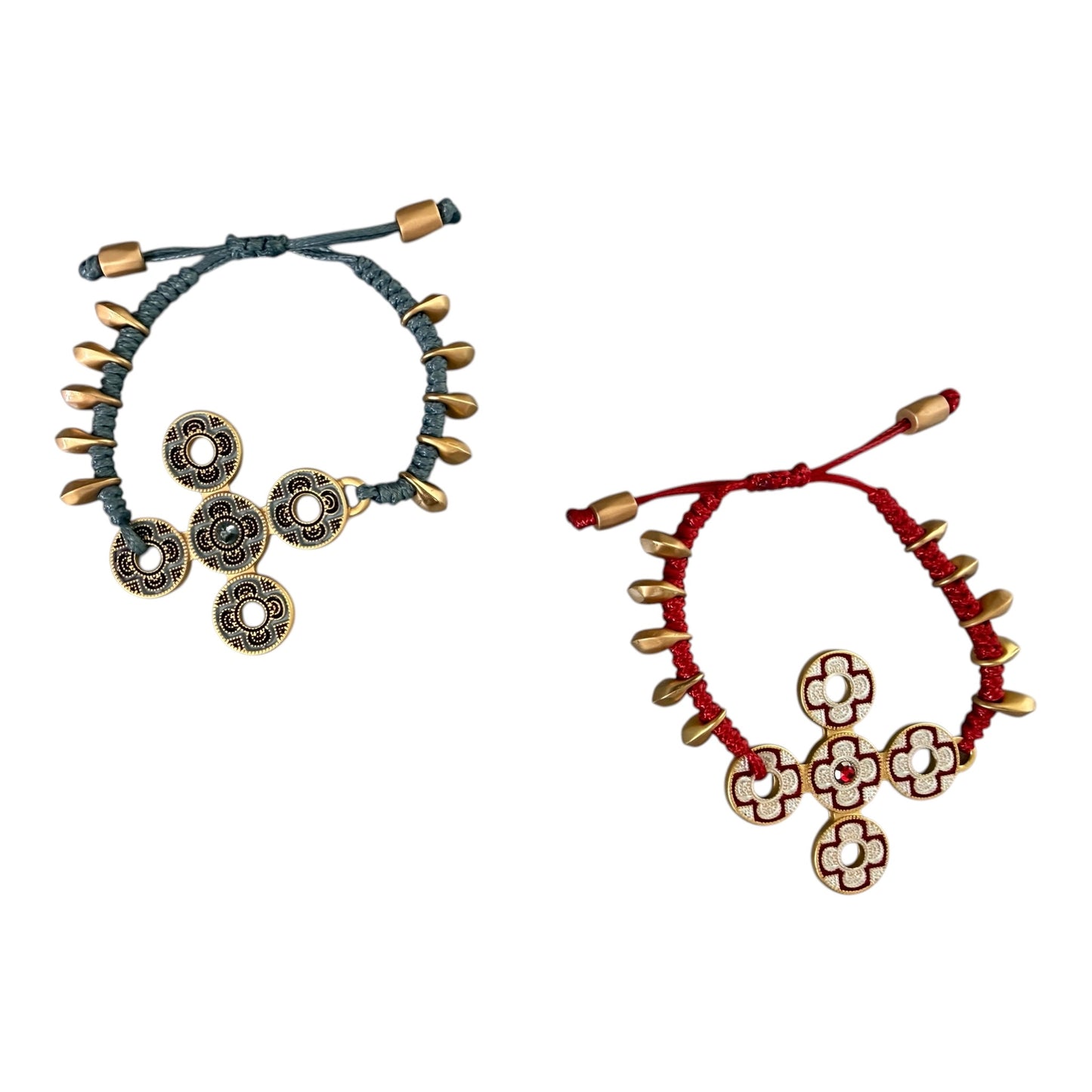 Floral cord bracelets