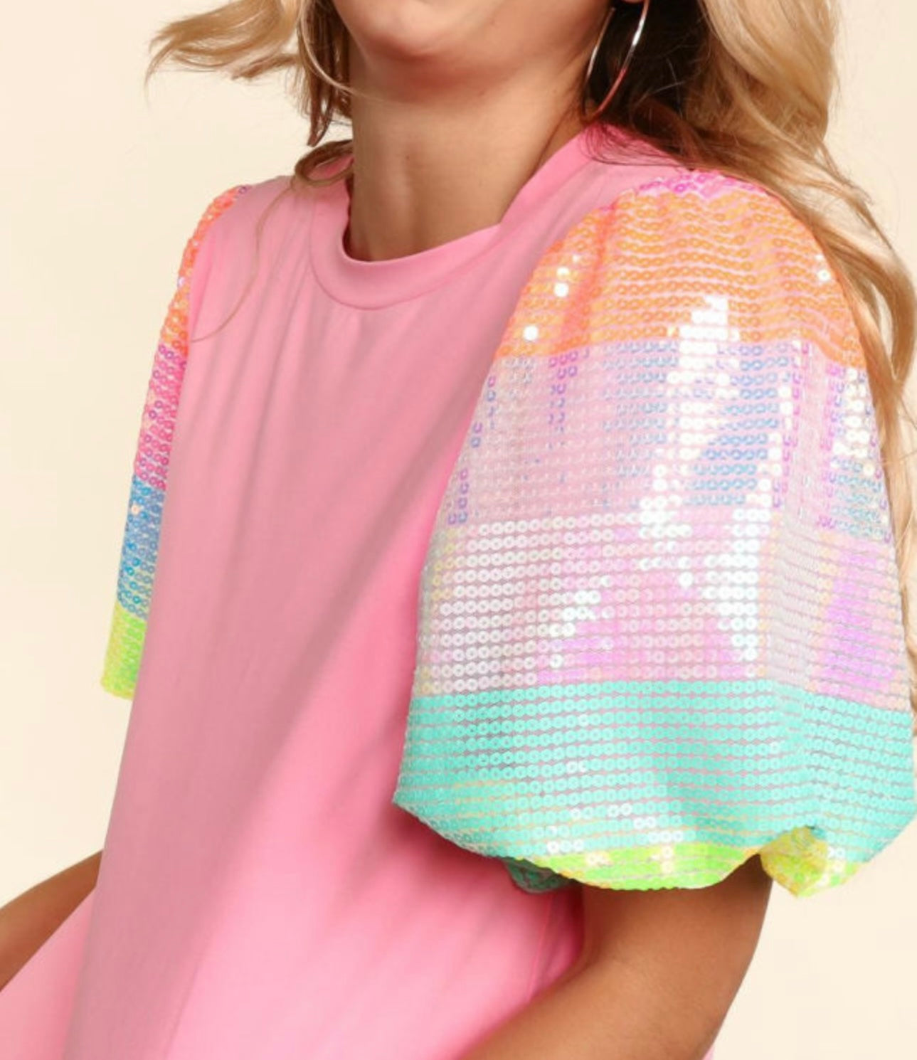 Sequin sleeves top