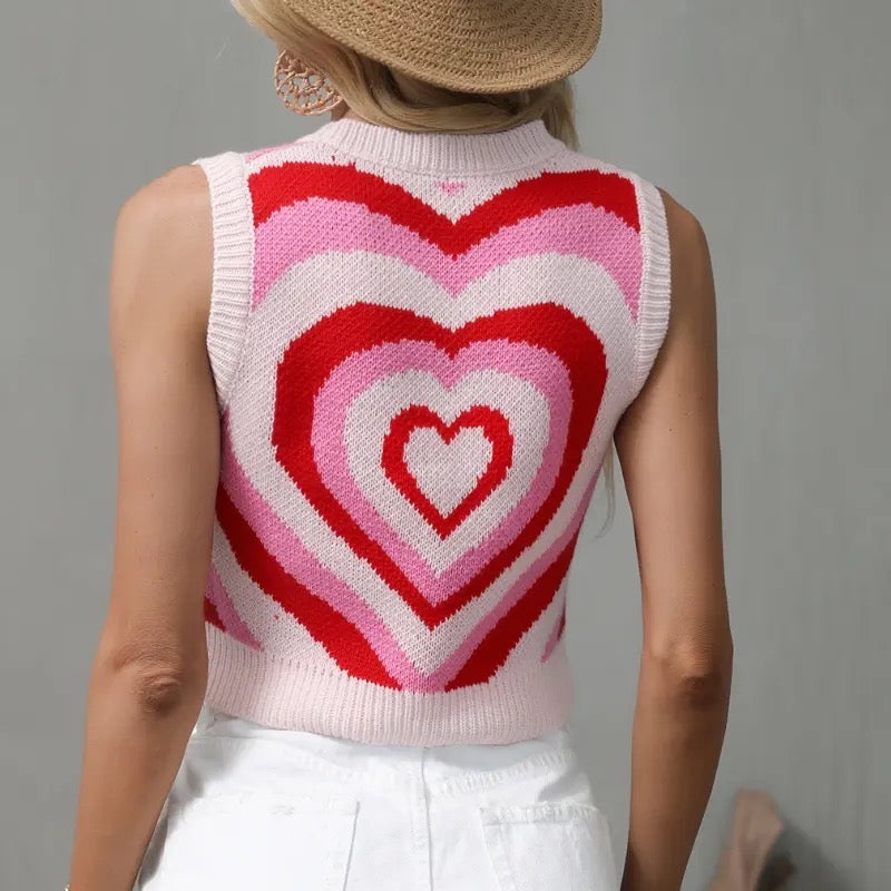 Heart Knitted Sweater Vest