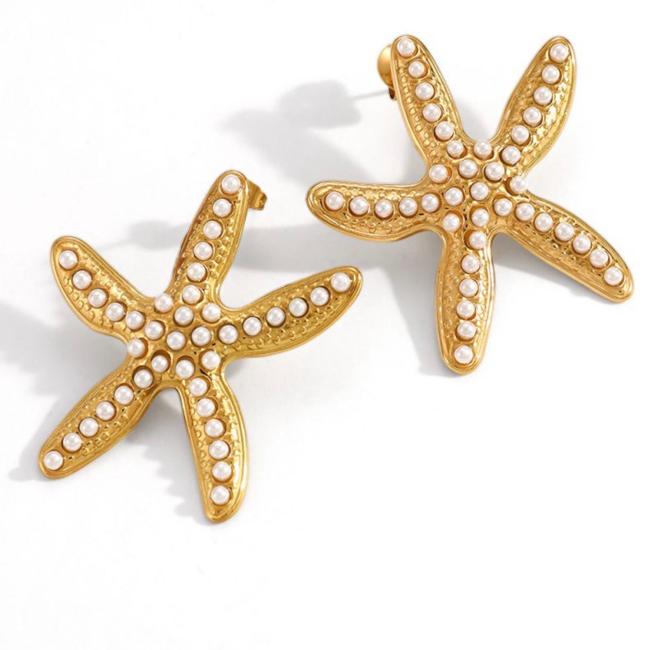 Starfish pearls earrings