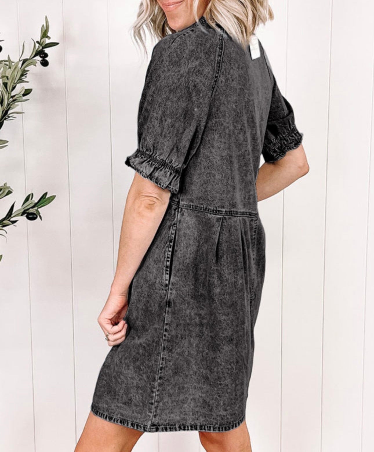 Buttoned Denim Dress