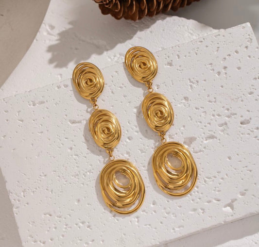 Gold line wrap earrings